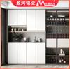Aparador de aluminio completo, gabinete de pared integrado, gabinete de almacenamiento multifuncional, combinación de puerta de vidrio, aleación de aluminio, exhibidor, vinoteca, personalización