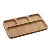 Caixa de Lanches de Bambu com 4 Divisórias Linea 33cm x 19.5cm 1.5cm - Lyor