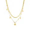 Lele Jewelry Nuevo Collar de Doble Capa Estilo Europeo y Americano Cadena Plana de Serpiente para Clavícula Lujo Ligero Exquisito Joyería Estilo Amazon