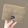 Banda para el cabello de punto para otoño e invierno, gorro de lana de ala ancha con letras para mujer, banda para el cabello, coleta, tocado deportivo, diadema