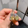 Joias Huabi Celebridade da Internet Transmissão ao Vivo Venda Quente Brincos Pingente Colar com Diamante Amarelo Sintético Conjunto de Tesouros Coloridos para Mulheres
