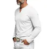 Camiseta masculina de tricô canelado jacquard transfronteiriça com gola henley e manga longa, tamanho europeu, estilo americano, camisa base casual texturizada para outono e inverno