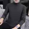 Camiseta base térmica de doble cara para hombre para otoño e invierno con cuello alto tipo tortuga, camiseta de manga larga con forro polar, camiseta interior de cuello medio