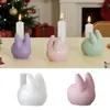 Portavelas Conejo de Pascua Molde de Silicona Base para Velas de Aromaterapia DIY Molde de Yeso de Conejo