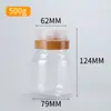 Tapa Protectora de Polvo Personalizada de 500g Tapa de Doble Capa Tapa de Botella Plástico Transparente Tarro de Miel Mascota Translúcido Tarro de Botella Espiral