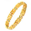 Pulsera Magnética Popular Transfronteriza Europea y Americana, Elegante Aleación de Trébol de Lujo Ligero Incrustada con Diamantes, Pulsera Magnética de Una Fila para Mujer