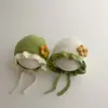 Gorro de punto de encaje de otoño e invierno para bebé niña, dulce sombrero de pescador, gorro de punto estilo coreano de princesa para proteger las orejas