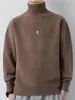 Suéter de Cuello Alto Directo de Fábrica para Hombre Otoño Invierno Color Sólido Capa Base Tejido Tendencia ins Estilo Coreano Suéter de Lana Holgado