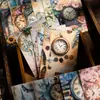 Dia Lindo Material Papel Série Rugas do Tempo Relógio Retrô Diário Adesivos Decorativos DIY 10 Folhas 6 Estilos