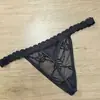 Calcinha T transparente com renda em formato de coração de pêssego e letras de strass totalmente transparente tanga feminina tentação