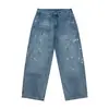 Yidao Vintage 2026 Primavera Nuevos Jeans Trendy Estilo Americano Lavados Desgastados con Salpicaduras de Tinta Rectos de Pierna Ancha Sueltos para Hombre
