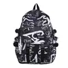 Mochila Distintiva de Graffiti para Hombre Estilo Coreano Ins Mochila de Moda para Mujer Gran Capacidad Estudiantes Universitarios Escuela Secundaria Preparatoria Mochila Escolar