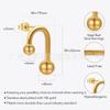 Aretes de gancho geométricos de nicho europeos y americanos de acero de titanio chapado en oro de 14 quilates, aretes de bola de acero personalizados, aretes estilo INS E231494