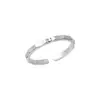 Anillo de plata s925 con cara sonriente irregular para mujer, diseño simple de nicho, anillo abierto de cara sonriente moderno y único 5262A