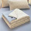 Gaze Franzida Classe A Conjunto de Quatro Peças Colcha de Verão para Presente Colcha com Ar Condicionado Quarto Individual/Casal Lavável à Máquina Colcha Fina Colcha Refrescante de Verão