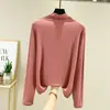 Nova Camiseta Modal de Gola Alta Curta para Mulheres, Camisa Base de Manga Longa para Primavera e Outono, Peça Externa Fina Emagrecedora Plus Size