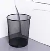 Cubo de basura redondo de malla metálica Cesta de basura de hierro forjado Papelera de oficina para el hogar Cubo de basura de malla de hierro forjado
