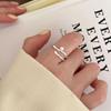 Anillo Geométrico Cuadrado Hueco para Mujer, Estilo Simple y Cool, Anillo Abierto Versátil para Apilar de Plata S925, Anillo de Nicho para el Dedo Índice