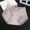 Bragas de Seda Hielo Ultra Delgadas con Ribete de Encaje Sexy, Sin Costuras, Transpirables, Entrepierna Extendida, 7A Antibacterianas, Alta Elasticidad, Sin Marcas