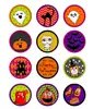 Pegatinas de Halloween elfo Castillo Gato Negro calcomanía de murciélago cierre bolsa de dulces pegatinas decorativas 12 piezas