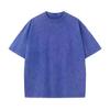 Camiseta Americana Lavada Desgastada Shorts Logo Estampado Algodón Puro Retro Camiseta de Manga Corta Oversize Camiseta Chaleco