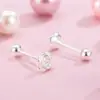 Nuevos Pendientes de Tornillo de Rosa Nicho Exquisitos Flor Tridimensional Pendientes Pequeños Simples Diarios Frescos Literarios