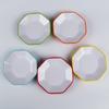 A8 Plato Bagua de Melamina de Dos Colores Olla Caliente Vajilla Imitación Porcelana Platos Pequeños Platos para Bocadillos Hotel Restaurante Platos Comerciales