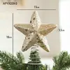 Nuevo Polvo Pegajoso Transfronterizo Estrella de la Punta del Árbol de Navidad Estrella Explosiva Estrella de Cinco Puntas Decoraciones Navideñas Diseño de Escena Navideña