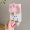 Lindo Coletero con Colgante de Fresa para Niñas, Goma para el Cabello de Malla de Organza para Niñas Dulces, Accesorio Versátil para el Cabello