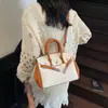 Bolso de Mano Platino de Gran Capacidad, Elegante y a la Moda para Mujer, Nuevo Estilo Verano 2025, Bolso Cruzado Elegante con Textura de Grano