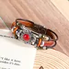 Pulsera Creativa de Moda para Hombre Pulsera Bohemio de Aleación Turquesa Diseño de Nicho Pulsera Retro