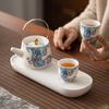 Taza Maestra Taza de Té Hecha a Mano filigrana plata peonía Taza Maestra juego de té kung fu de cerámica exquisita taza de té individual taza de té