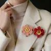 Broche de Flor de Esmalte de Moda Retro, Broche de Metal Esmaltado de Alta Gama, Accesorio Elegante y Versátil de Otoño e Invierno para Mujeres