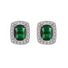 Desejo brincos de cor de tesouro da moda mais vendidos atacado brincos retangulares de diamante brincos de cristal de zircônio de cor de diamante completo
