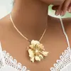 Set de Joyería Dulce y Lindo Transfronterizo, Collar con Colgante de Flor a la Moda y Personalizado, Aretes de Flor, Collar y Aretes