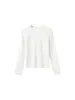 Top Redondo de Manga Larga con Cuello Redondo Estilo Coreano Atmosférico para Mujer, Diseño Único Otoño/Invierno, Hombro Normal, Corte Ajustado, Favorecedor, Capa Base para Estudiantes