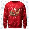 Moletom Popular Europeu e Americano Transfronteiriço Outono e Inverno Novo Estampado em 3D Feminino de Natal Street Tendência Gola Redonda Pulôver Moletom