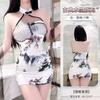 Ropa Popular de Internet Nuevo Cheongsam Estampado Mejorado Ropa Interior Sexy Sin Espalda Ajustado con Abertura Falda de Cadera Estilo Chino Estilo Nacional Camisón