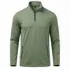 Sudadera con capucha deportiva para hombre, color liso, cuello alto, manga larga, cremallera a media altura, primavera, otoño, corte ajustado, casual, talla EU de Amazon