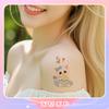 Lindas pegatinas de tatuaje temporal con purpurina de color para gatitos, impermeables, duraderas, para brazo, clavícula, hermosas, frescas, de alta gama