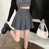 Falda plisada estilo retro americano dulce para mujer, nueva de primavera 2025, sexy y llamativa, con protección anti-exposición, falda corta de línea A