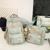 Mochila para niños, estudiantes de secundaria, estampado de oso moderno, gran capacidad, estilo nuevo, a la moda, adecuada para estudiantes universitarios y parejas, bolsa para computadora