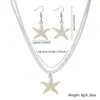 Pendientes Colgantes de Estrella de Mar Estilo Bohemio de Playa Nuevo Estilo Transfronterizo Conjunto de Joyería para Mujer Versátil para el Océano Collar Personalizado