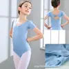 Traje de Dança para Meninas Verão Manga Curta Algodão Puro Roupa de Treino Saia de Ballet Infantil Roupa para Exame de Nível de Dança Chinesa