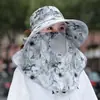 Chapéu de Sol com Aba Larga Novo Estilo 2026 para Mulheres, Chapéu de Sol com Aba Larga para Proteção UV e Cobertura Facial para Ciclismo no Verão, Chapéu Refrescante para Colheita de Chá
