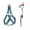 Conjunto de coleira e peitoral para cachorro com peitoral ajustável, alça acolchoada, guia redonda para passear com cães pequenos e médios, em estoque