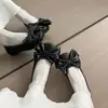 Bailarinas retro de mezclilla azul con un lazo grande, nueva colección otoño 2026 para mujer, punta redonda, corte bajo, zapatos planos Mary Jane
