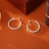 Pendientes de plata brillantes de moda tipo wrap con un diseño de nicho de alta costura, pendientes de estilo minimalista Ins europeos y americanos
