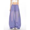 Estilo Urbano Americano Pantalones Scimitar con Estampado de Letras Desgastadas Pantalones de Jazz para Mujer Pantalones Deportivos Holgados de Pierna Ancha Pantalones Casuales para Chica Popular
