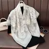 Lenço de Pescoço Leve com Estampa Floral de Plantas para Primavera e Outono Sarja Quadrado Grande Artístico Lenço Xale Elegante de Alta Qualidade para o Dia a Dia